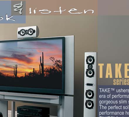 Audio Video dealer in-wall speaker advertisments